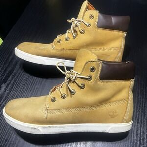 Timberland 2.0 6 Inch Nubuck Leather Lace Up Juniors Boots Tan Size 7